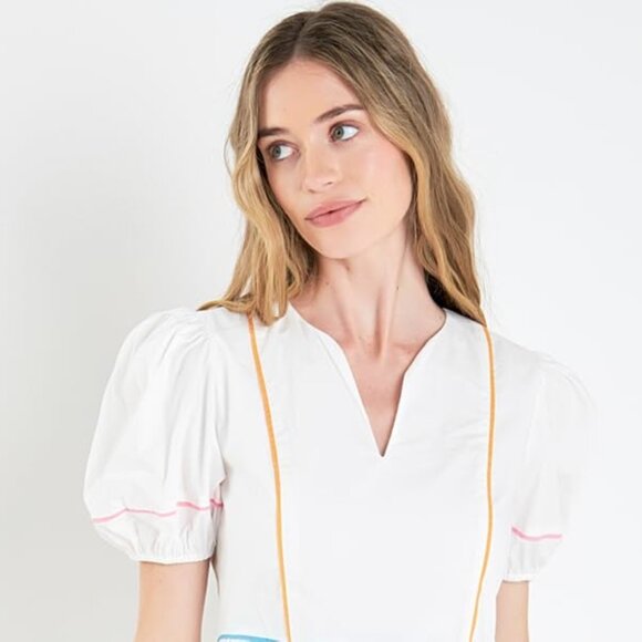 English Factory Women's Piping Detailed Mini Dress - Picture 3 of 6